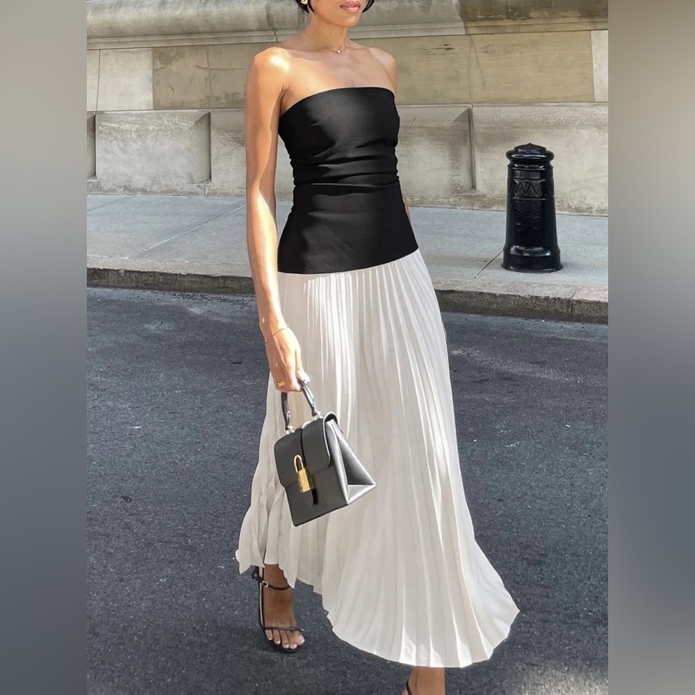 🆕 Commense Sleeveless Pleated Long Dress size S NWT